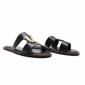 MULES PLATES- NOIR
