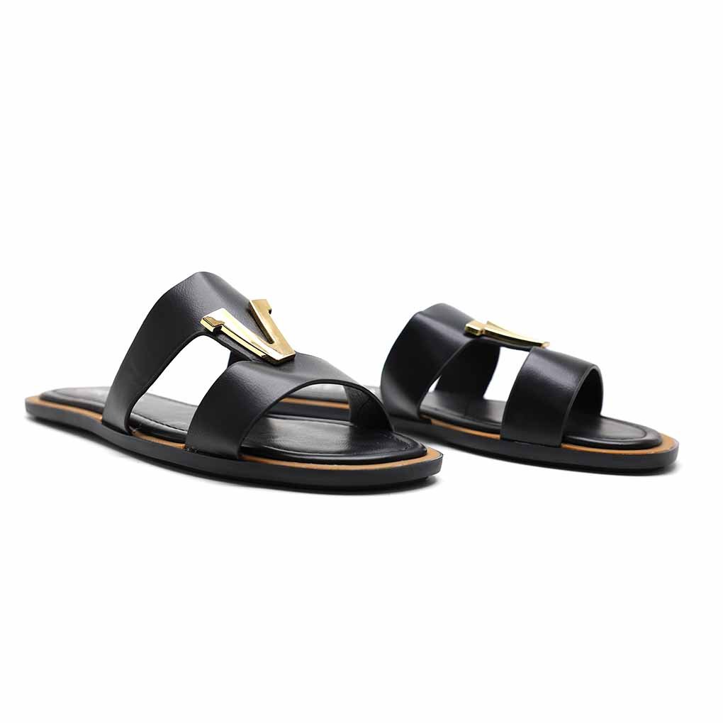 MULES PLATES- NOIR