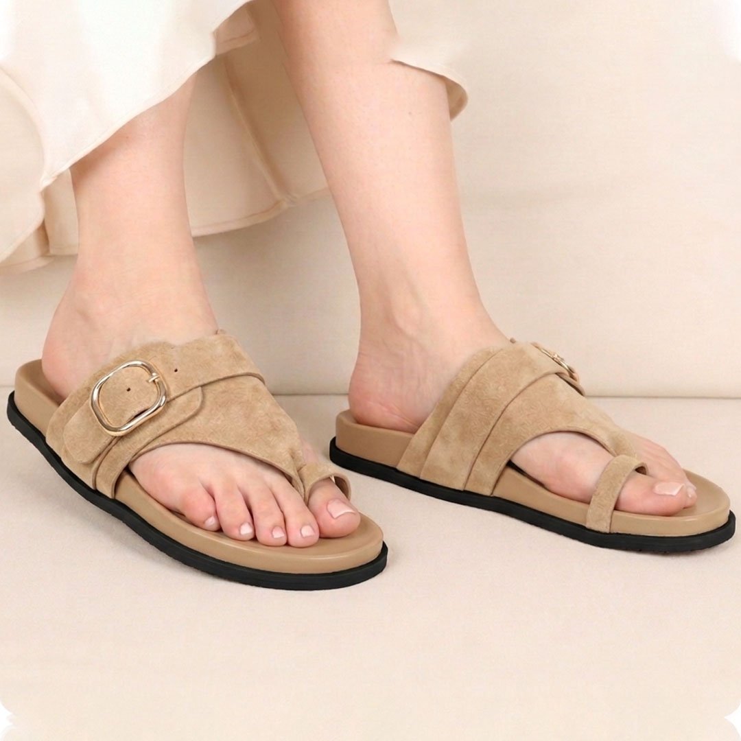 MULES PLATES CONFORTABLES – KAKI