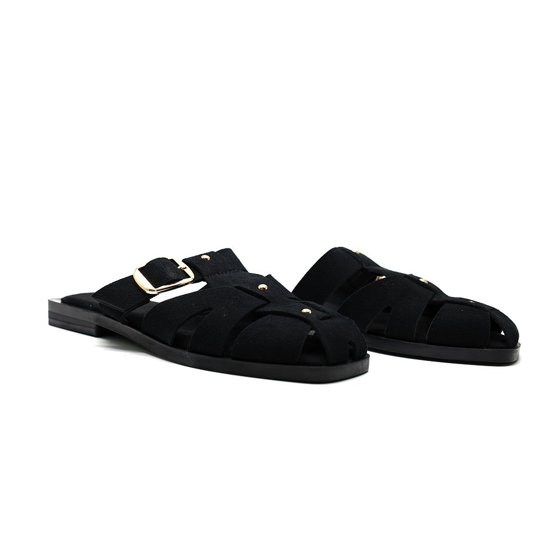 MULES PLATES CONFORTABLES – NOIR