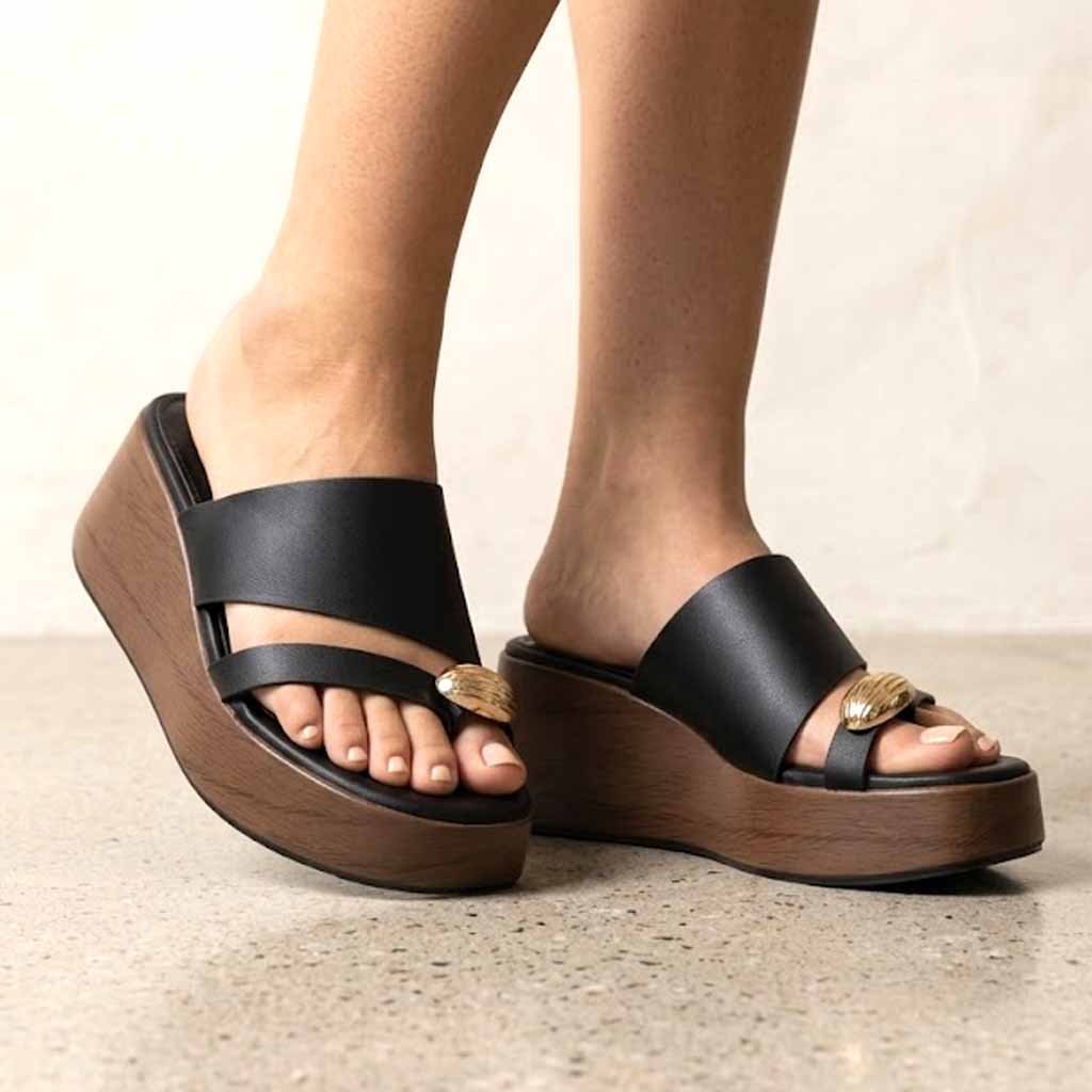 MULES COMPENSÉES – NOIR