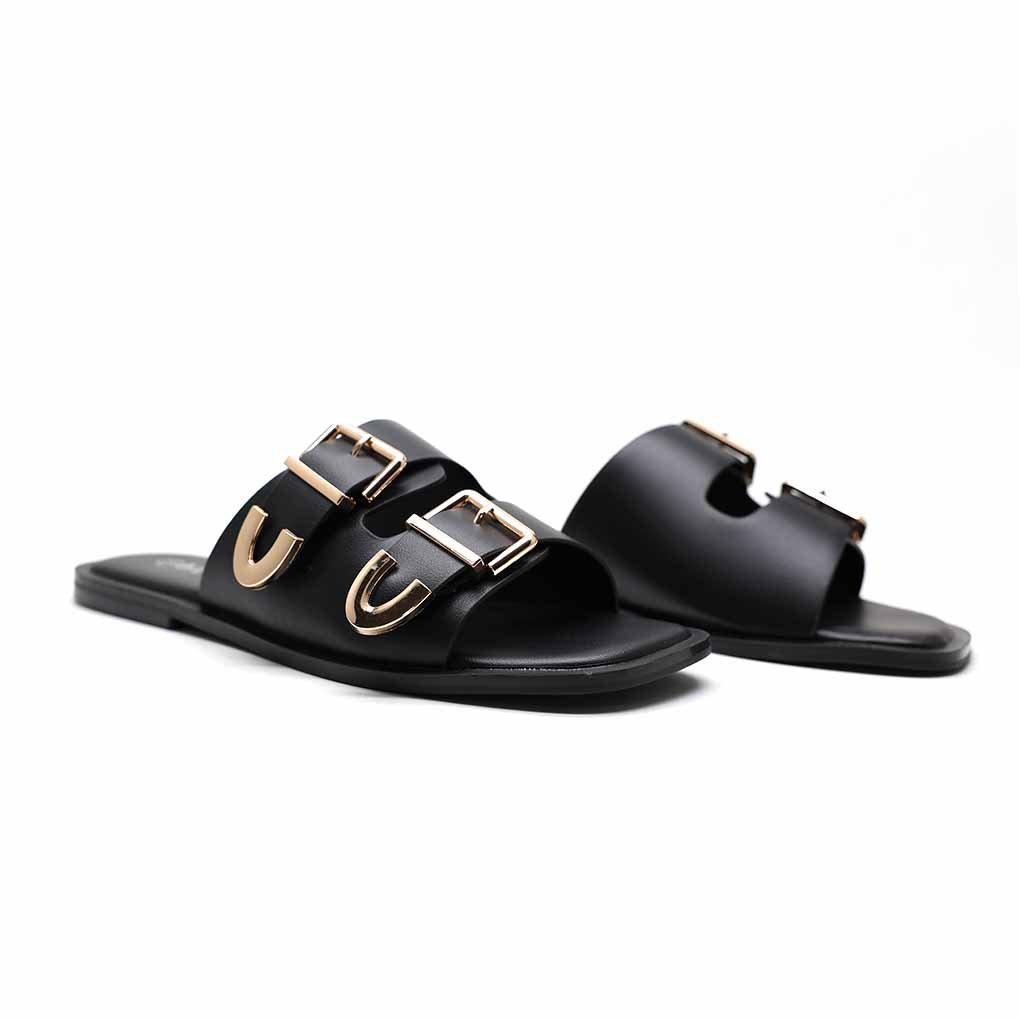 MULES PLATES- NOIR