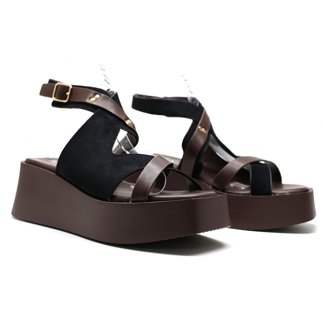 SANDALES À PLATEFORME – NOIR