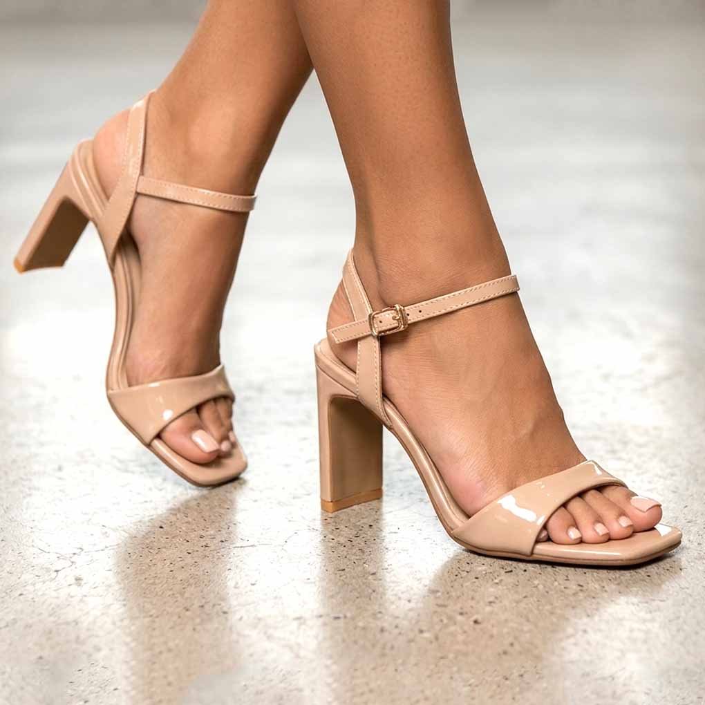 SANDALES À TALON – NUDE