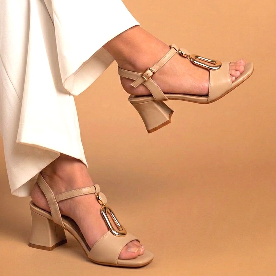 SANDALES DEMI TALON – KAKI