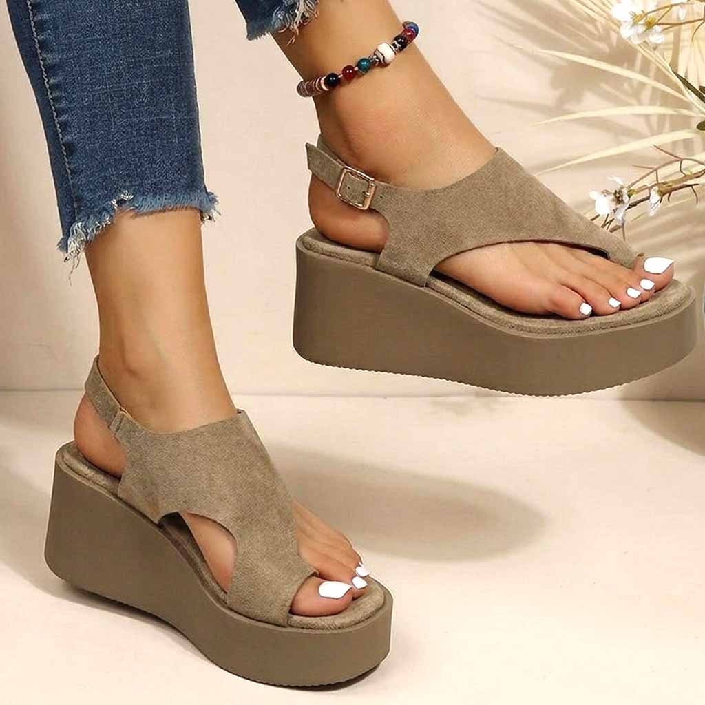 SANDALES COMPENSÉES – VERT