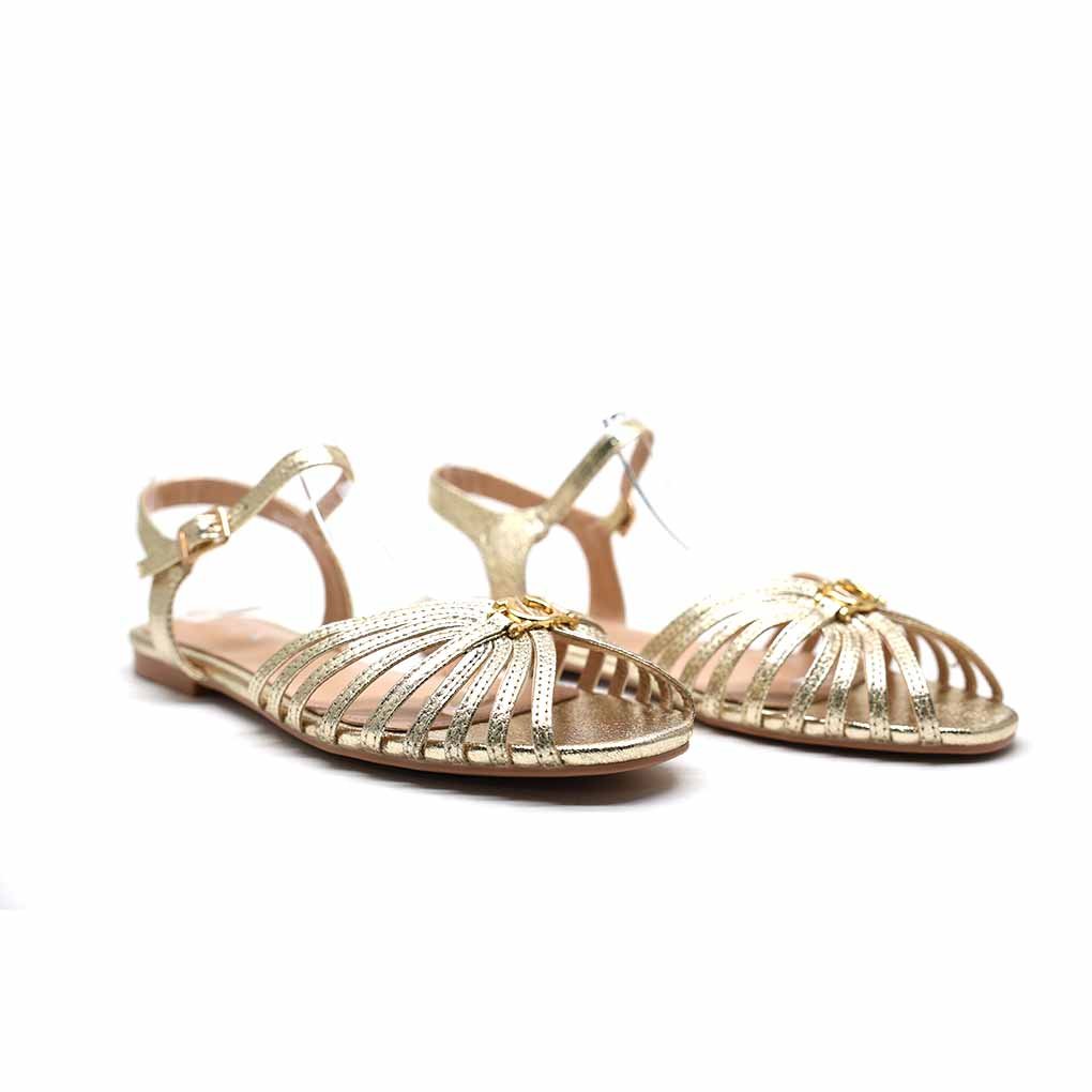 SANDALES PLATES CHIC – DORÉ