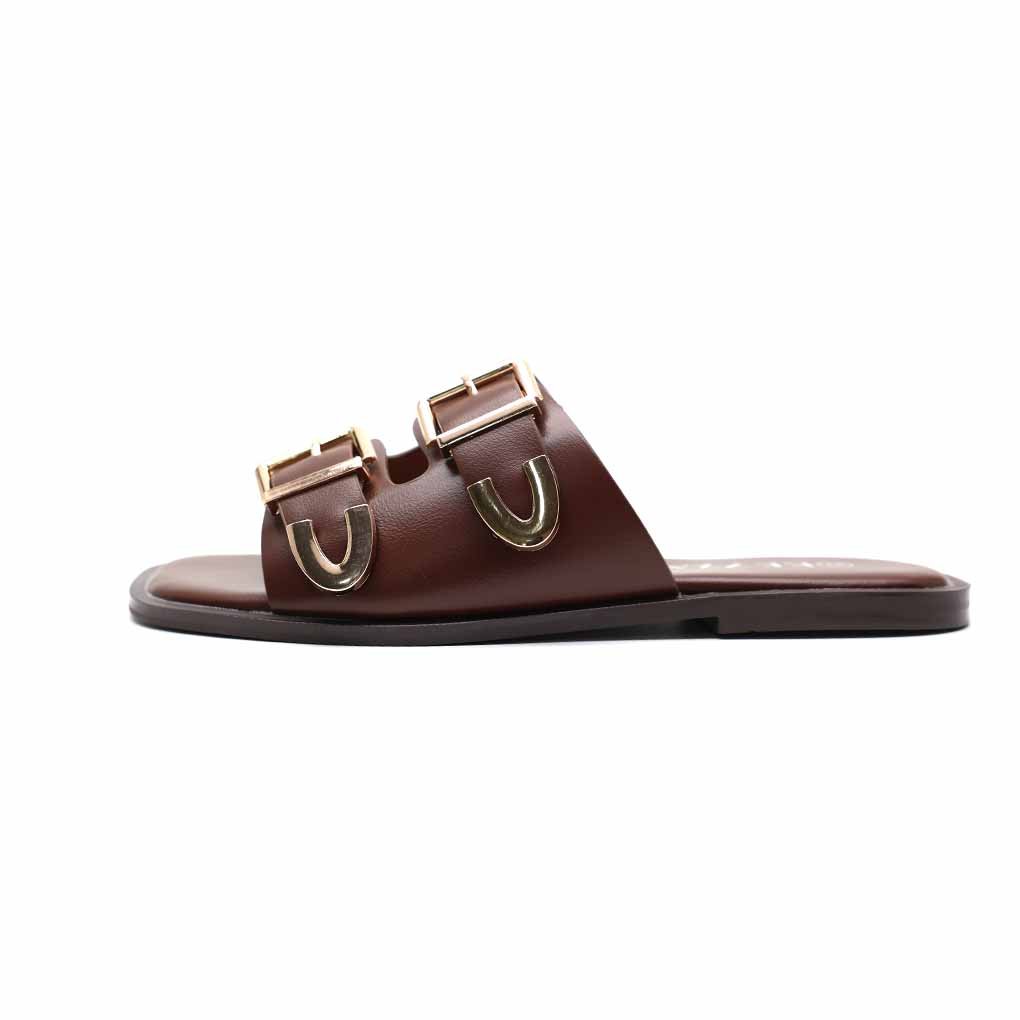 MULES PLATES- MARRON