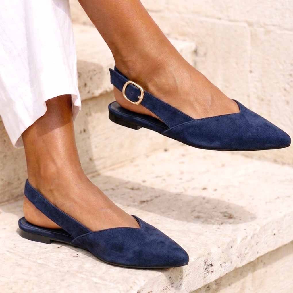 BALLERINES PLATES – BLEU-MARINE