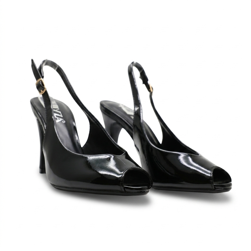 SANDALES À TALON – NOIR