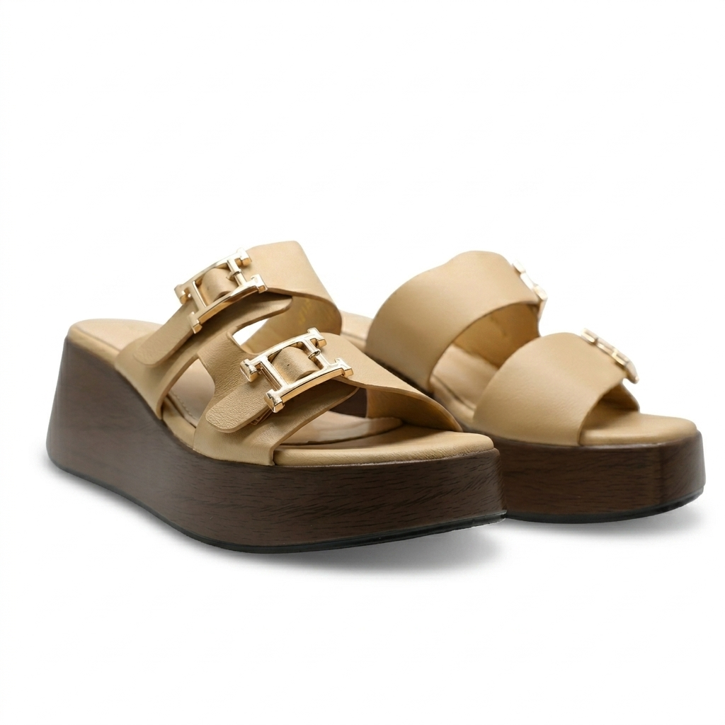 MULES COMPENSÉES – BEIGE