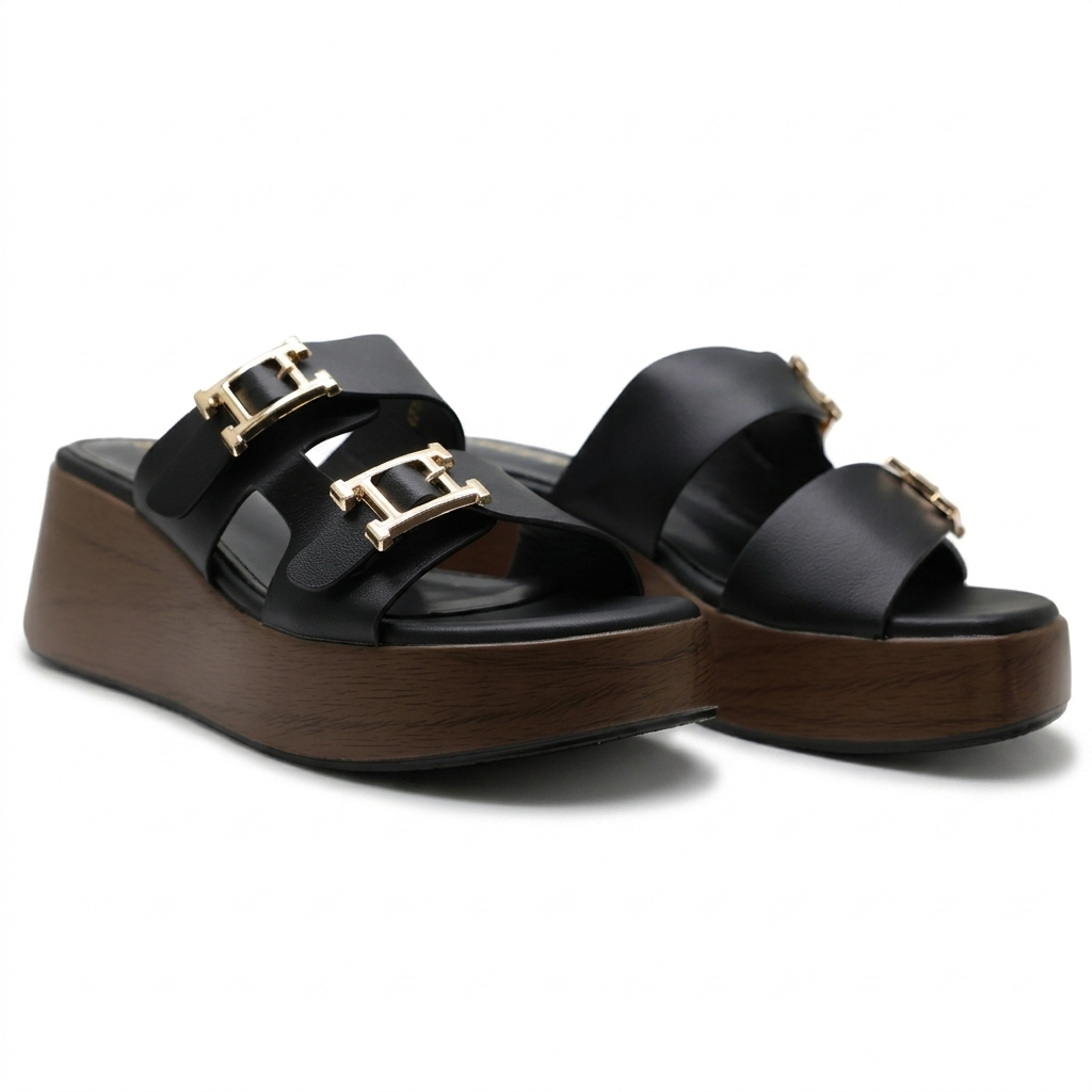 MULES COMPENSÉES – NOIR