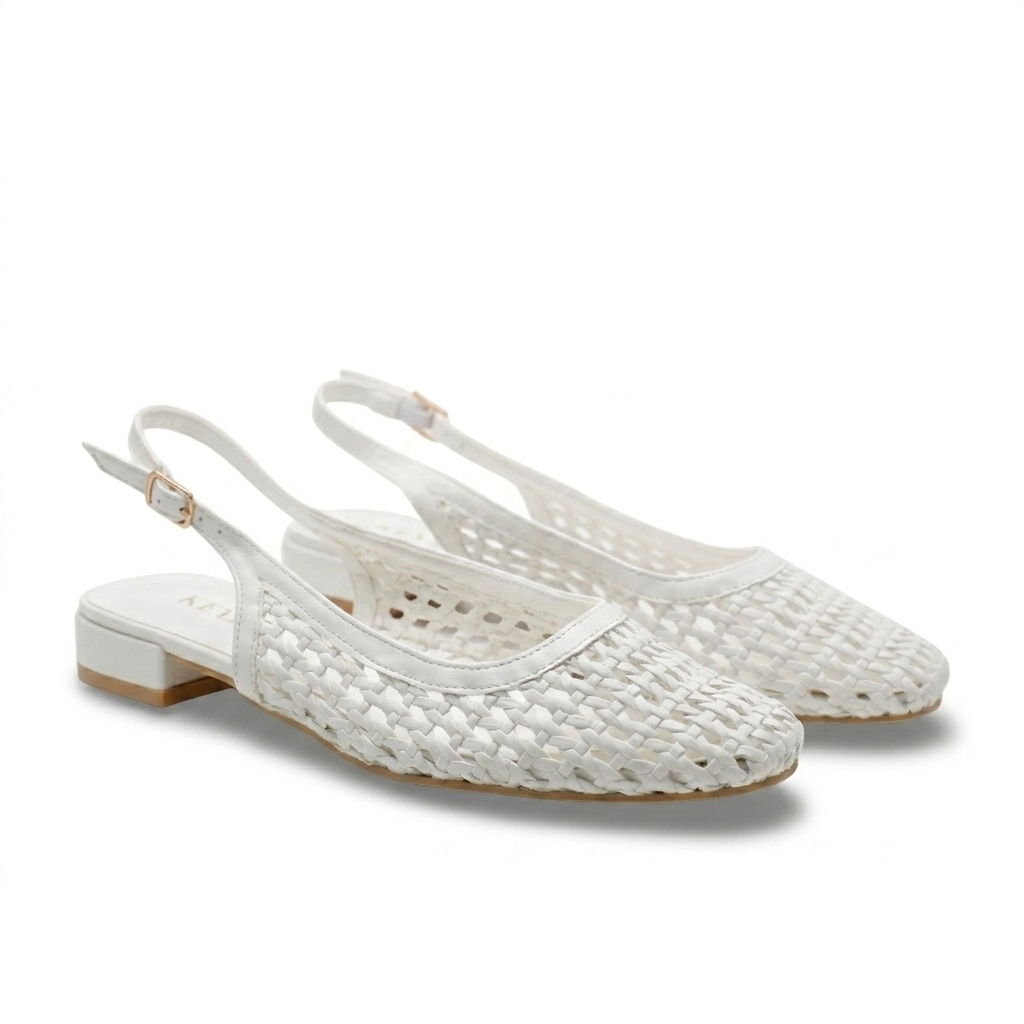 SANDALES PLATES – BLANC