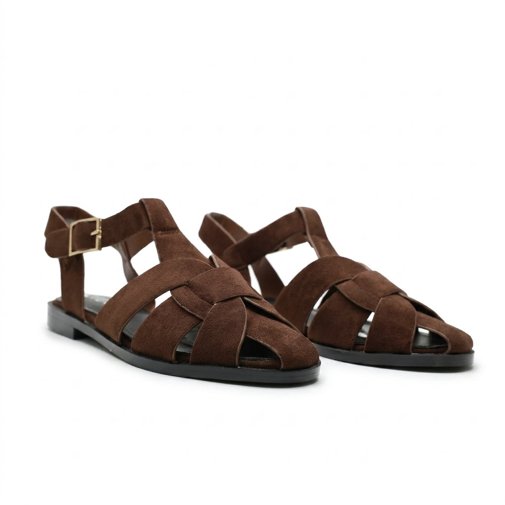 SANDALES SOUPLES – MARRON