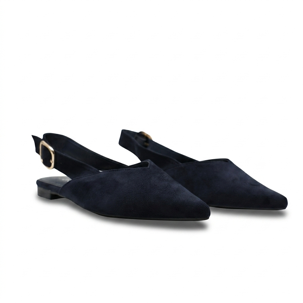 ESCARPINS PLATES – BLEU-MARINE