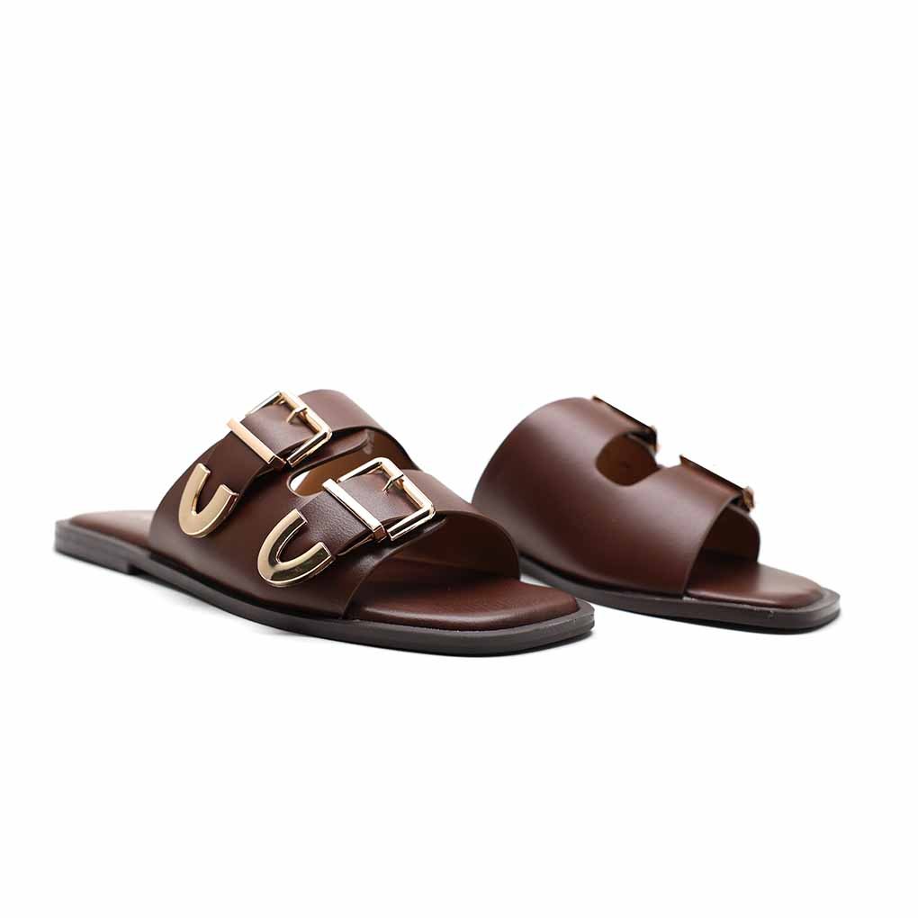 MULES PLATES- MARRON