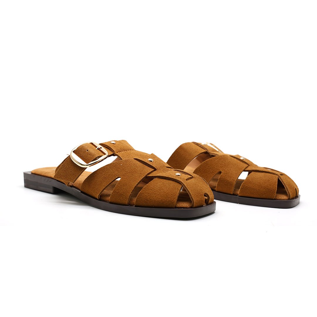 MULES PLATES CONFORTABLES – CAMEL