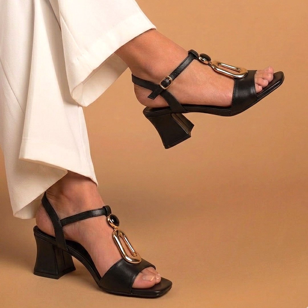 SANDALES DEMI TALON – NOIR