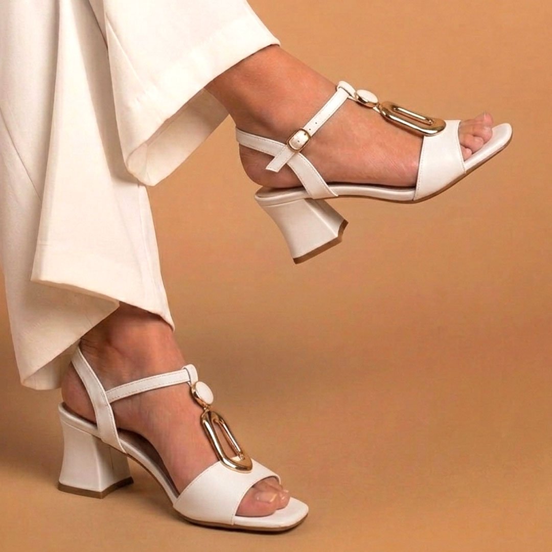 SANDALES DEMI TALON – BLANC