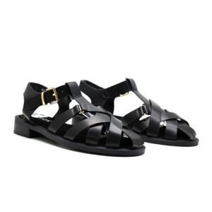 SANDALES PLATES SOUPLES - NOIR