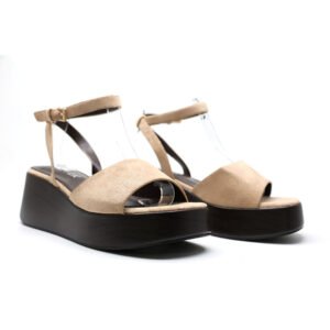 SANDALES COMPENSÉES – BEIGE
