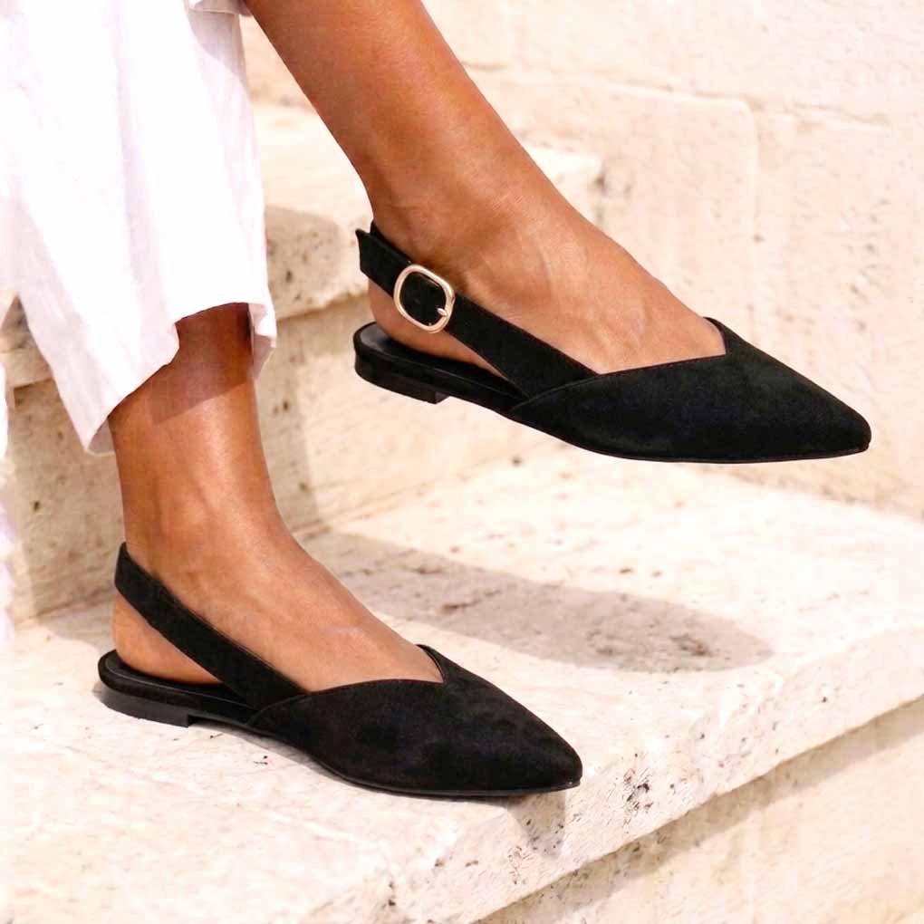 BALLERINES PLATES – NOIR