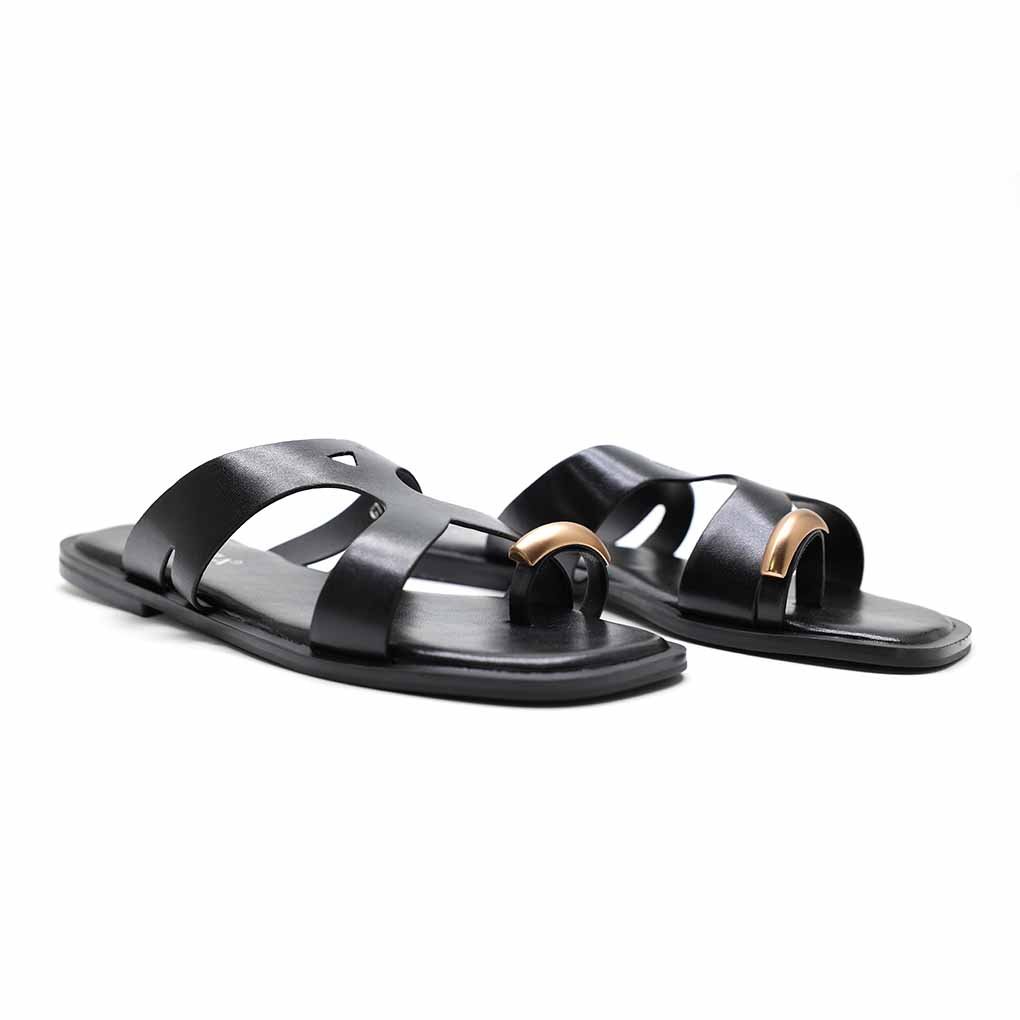 MULES PLATES- NOIR