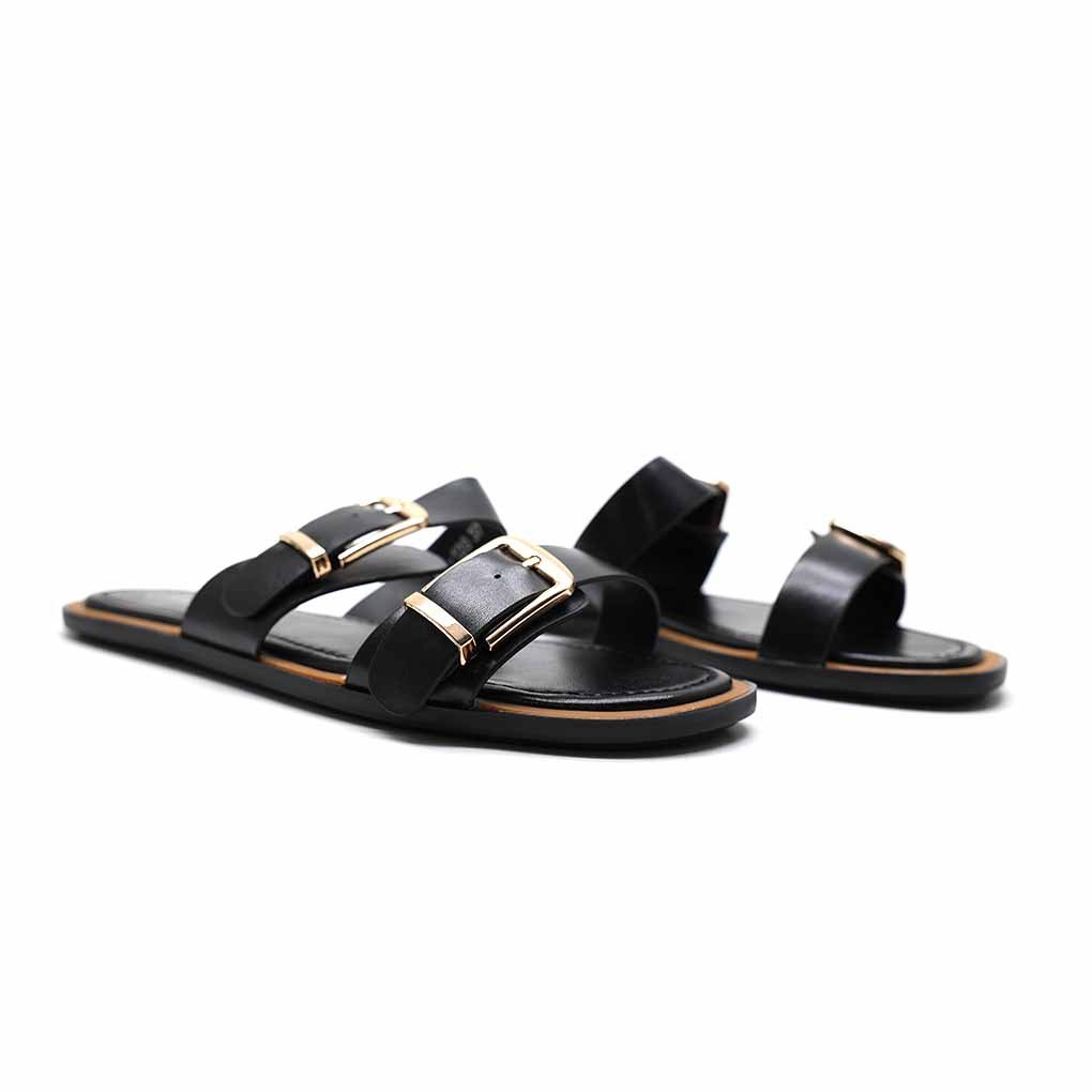 MULES PLATES- NOIR