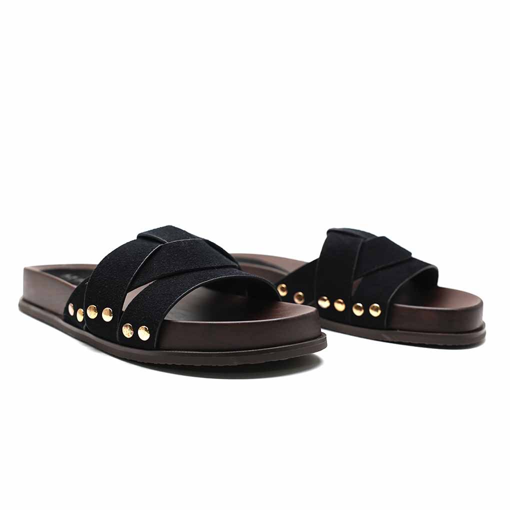 MULES PLATES- NOIR