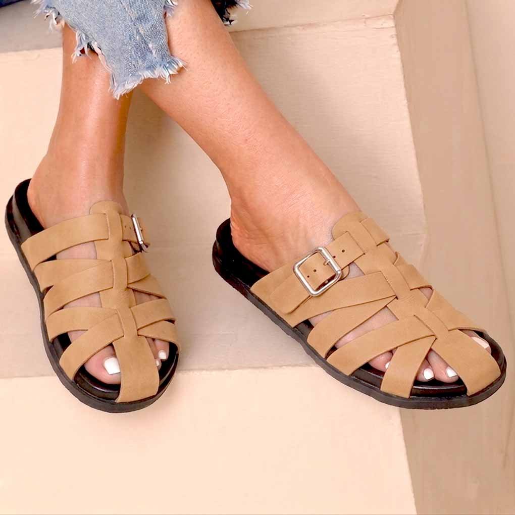 MULES SOUPLES – CAMEL