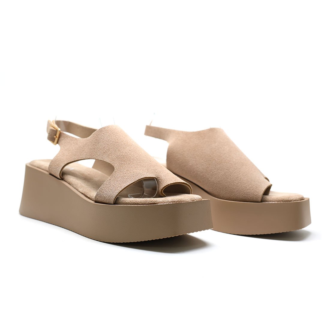 SANDALES COMPENSÉES – KAKI