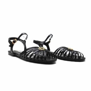 SANDALES PLATES CHIC - NOIR