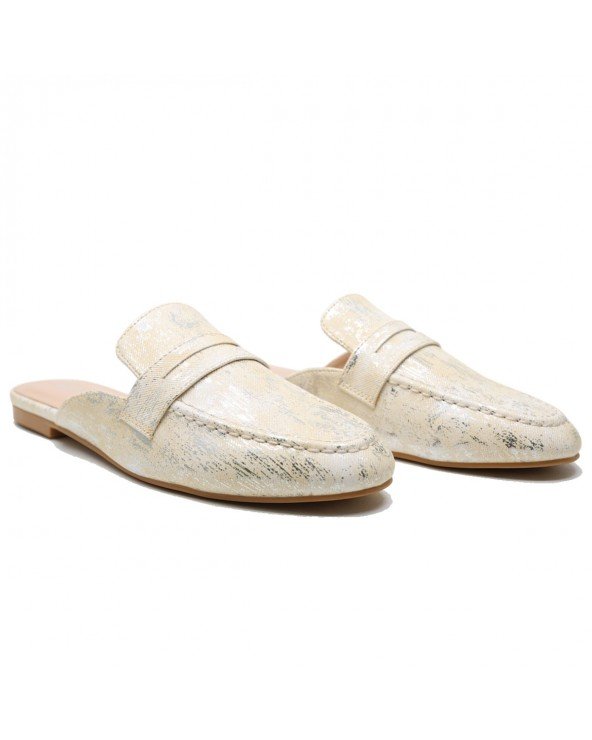 BABOUCHES CONFORTABLES BOUT POINTU – BEIGE