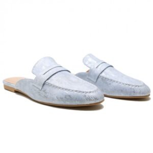 BABOUCHES CONFORTABLES BOUT POINTU - BLEU