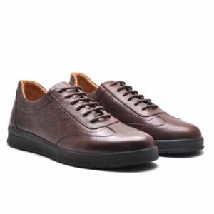 BASKETS SOUPLES EN CUIR - MARRON