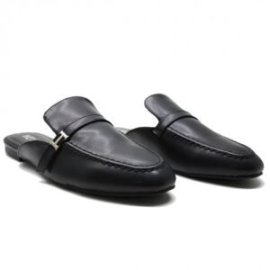 BABOUCHES CONFORTABLES BOUT ROND - NOIR