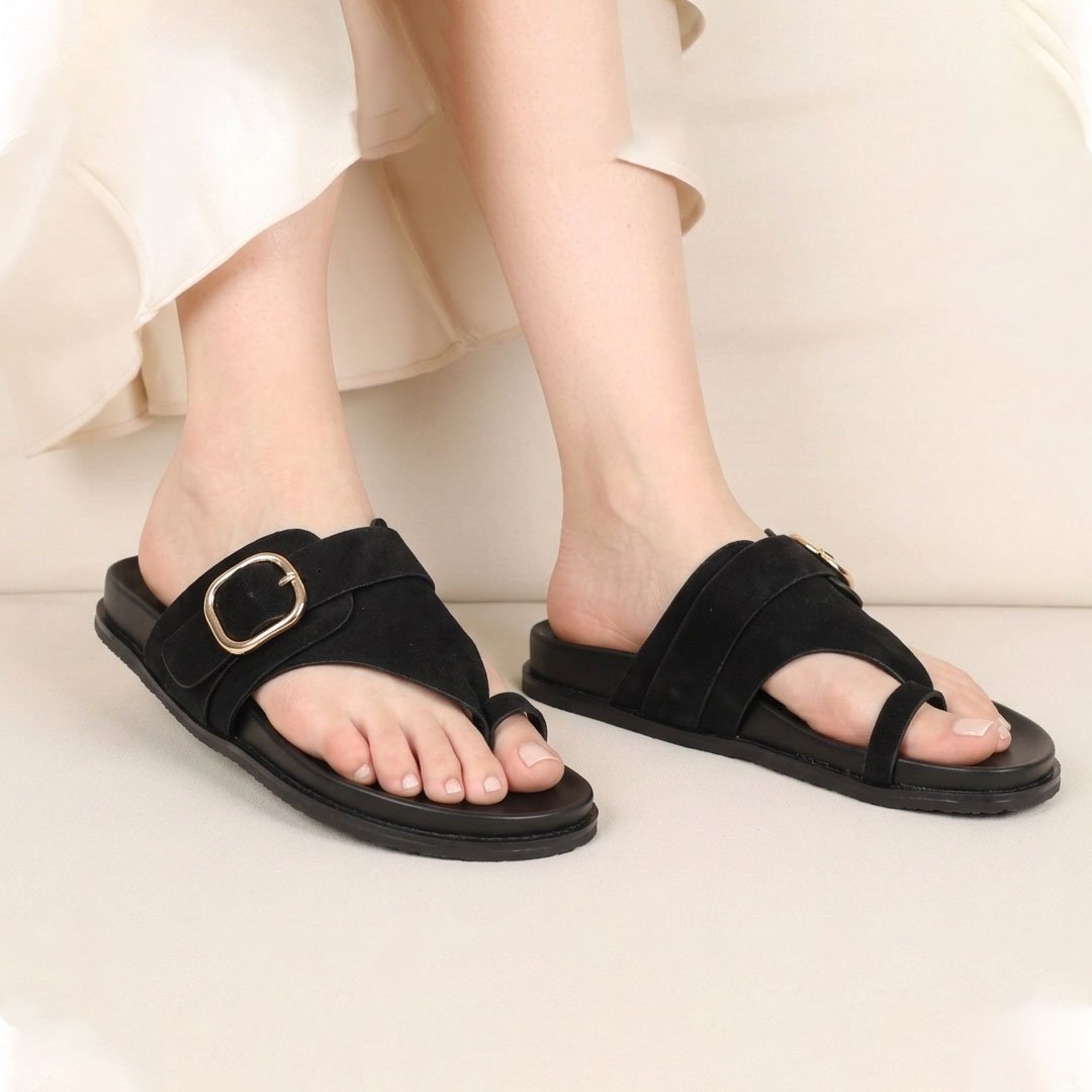 MULES PLATES CONFORTABLES – NOIR