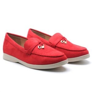 Mocassins souples -ROUGE
