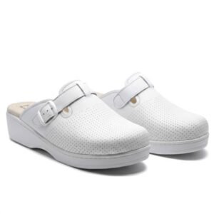 SABOTS EN CUIR - BLANC