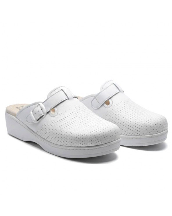 SABOTS EN CUIR – BLANC