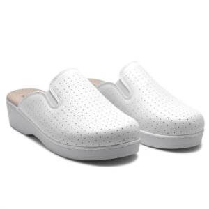 SABOTS EN CUIR - BLANC