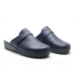 SABOTS EN CUIR - BLEU-MARINE