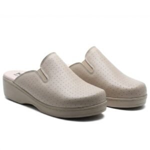 SABOTS EN CUIR - KAKI