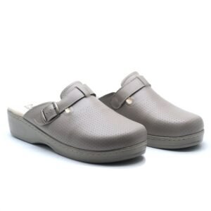 SABOTS EN CUIR - KAKI