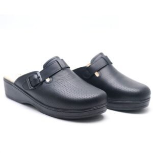 SABOTS EN CUIR - NOIR