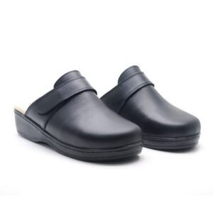 SABOTS EN CUIR - NOIR
