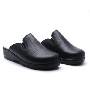 SABOTS EN CUIR - NOIR