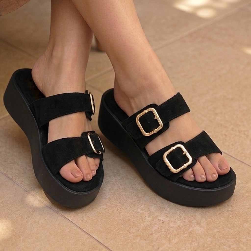 MULES COMPENSÉES – NOIR