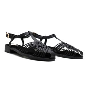 SANDALES PLATES SOUPLES - NOIR